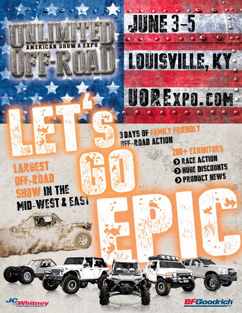 UORShow's tweet photo. All 2016 #UORExpo Highlights:
#UORExpo16 #offroadexpo #louisville #travelky #offroadshow #jeep #Ford https://t.co/7GsFp4ZNh2
