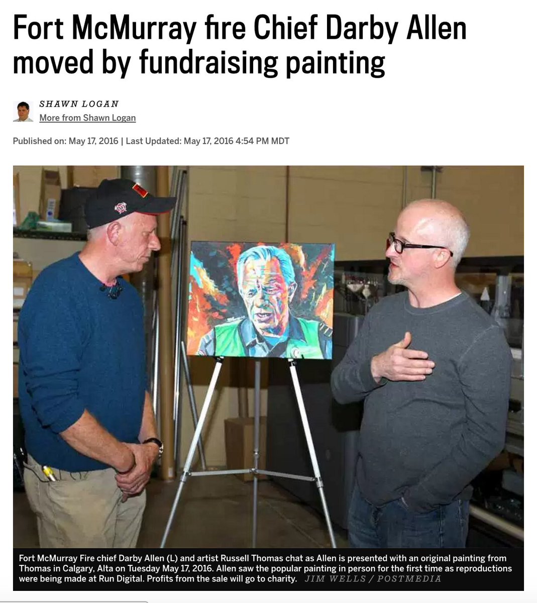 rvthomasart's tweet photo. Thanks @calgaryherald for the great coverage today re: Chief Darby Allen. https://t.co/EYhoiyH0U6 #ymmfire #ymm https://t.co/B2kstlenLM