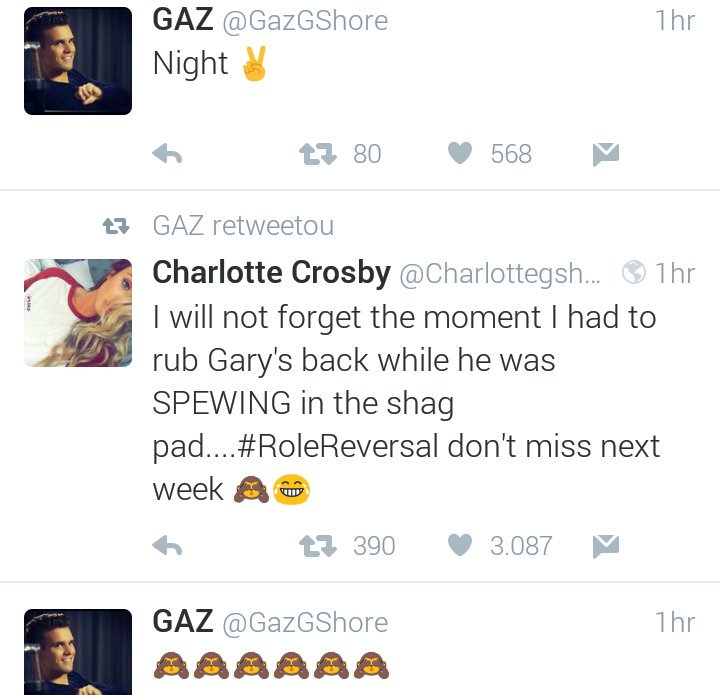 bordelhando's tweet photo. Gaz dando RT na Charl. Claramente arrependido de tê-la perdido. (pela milésima vez) https://t.co/bE6ffCVsw9
