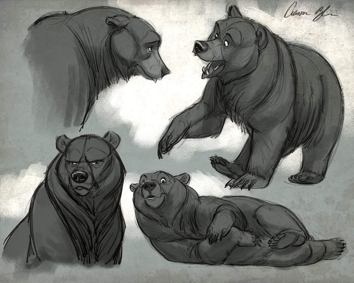 Simple Aron Blaize Drawing Bear Sketch 