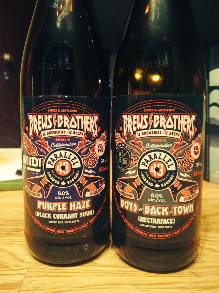 These two are awesome. Beers from @Parallel49Beer with @MoodyAles and @FourWindsBrewCo. #brewsbrothers