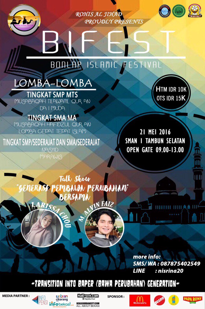rajihad's tweet photo. H-3 Yuk kita ramein ada @Larissachou &amp; Alvin Faiz! @InfoPensi @urbancikarang @InfoBekasi @HaiEvent @BekasiUrbanCity https://t.co/508tkNICuF