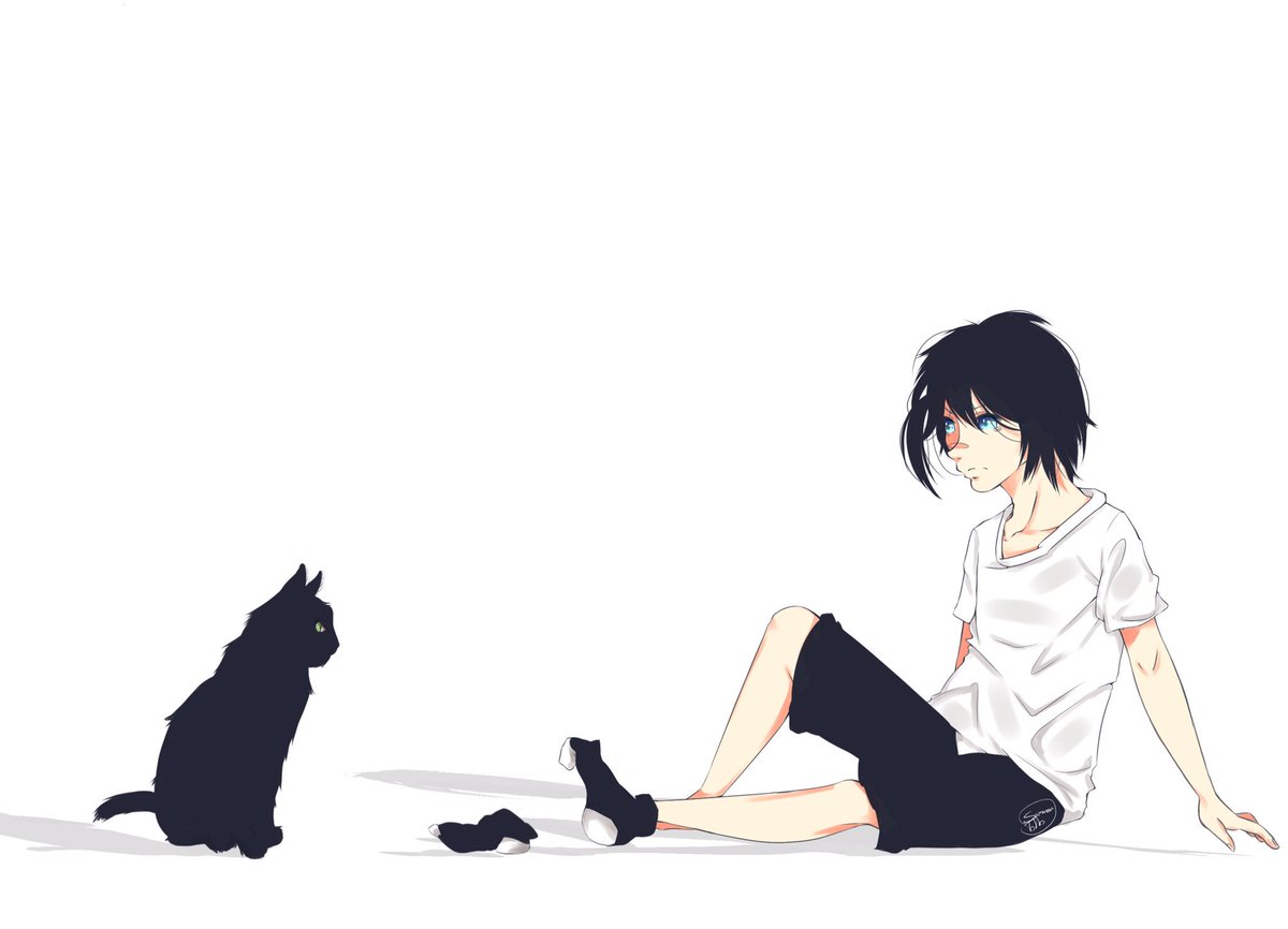 Just drew these of a 6 yr old <a href="/theMOON_spirit/">Seikon Toddo</a>  #manga #anime #drawing #cat #blackcat #karma #childhood #memories