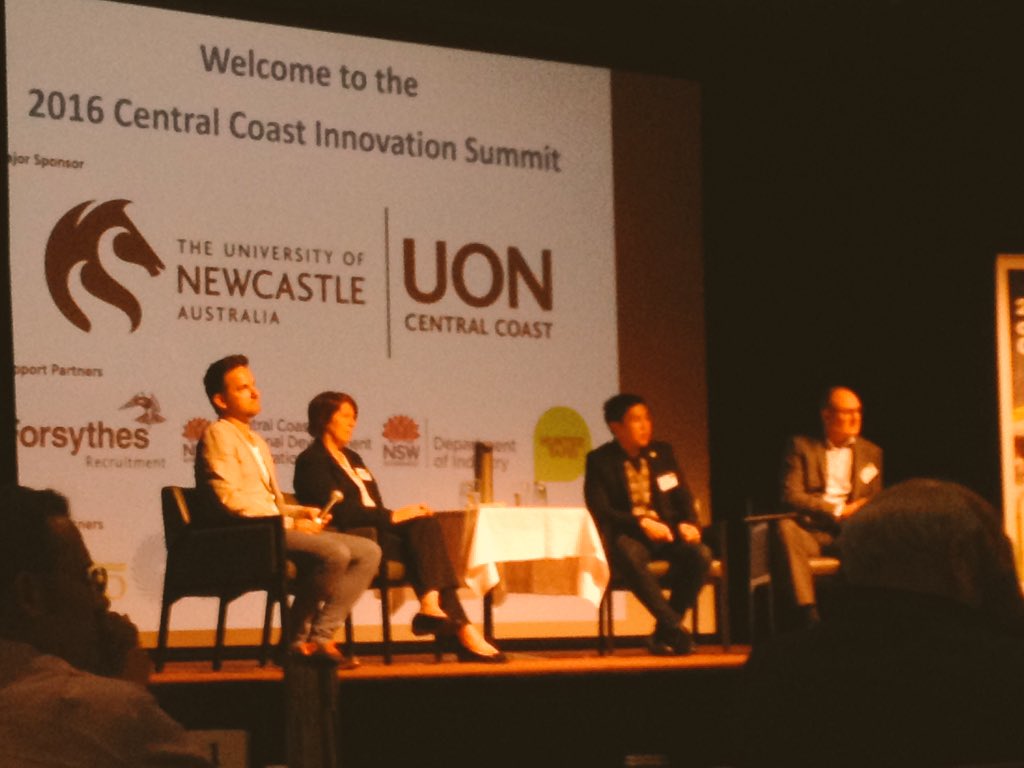 Louise__Fisher's tweet photo. Interesting discussion at the Central Coast Innovation Summit. #ccis2016 https://t.co/tXJZZNkhwu
