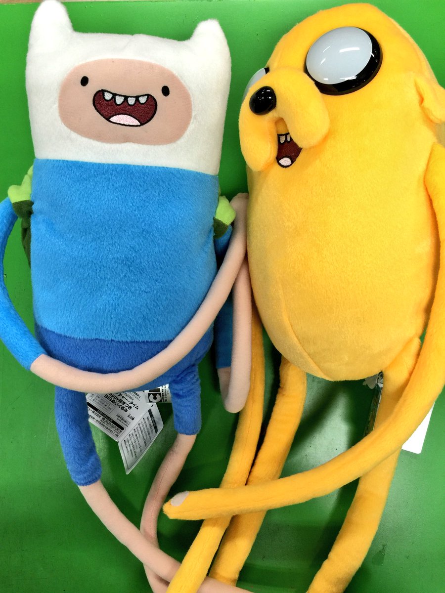 ロボットロボット秋葉原店 大人気 Adventure Time アドベンチャー タイム フィンとジェイクのhappy抱きつきbigぬいぐるみが入荷しましたよ O 手と足にマジックテープが付いてます