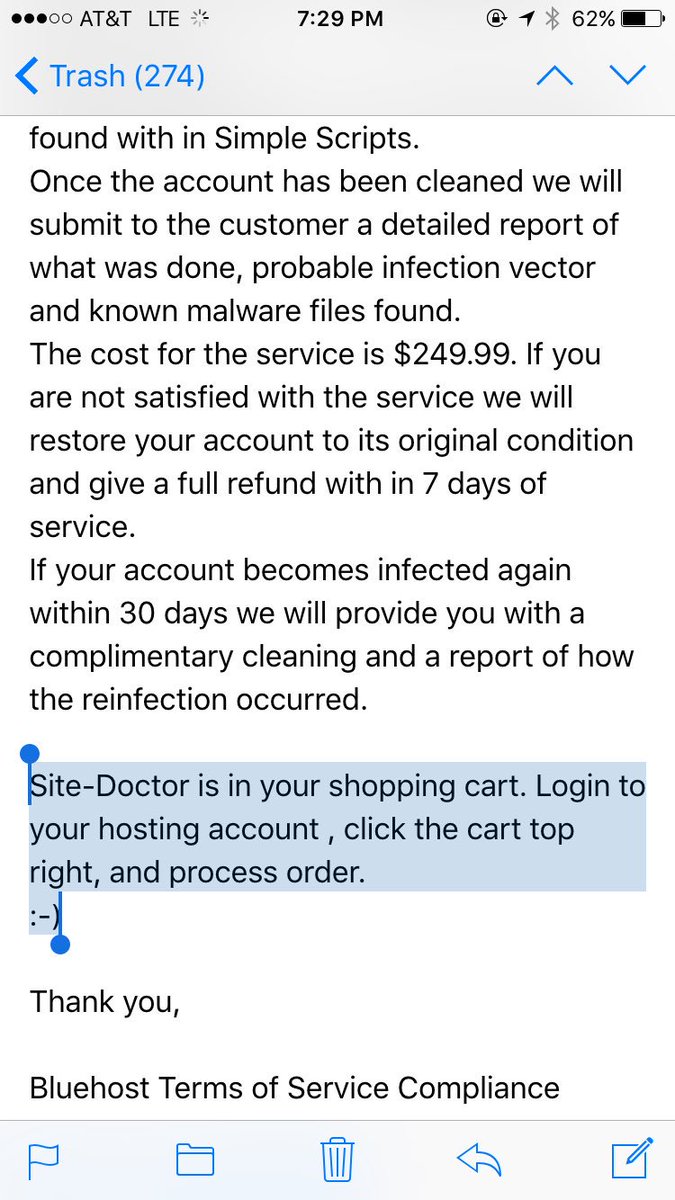 Jas's tweet photo. .@bluehost  3/ I will NEVER EVER recommend your hosting services again.  :-)  <- adding that was a douche bag move https://t.co/S4bITyJxqk