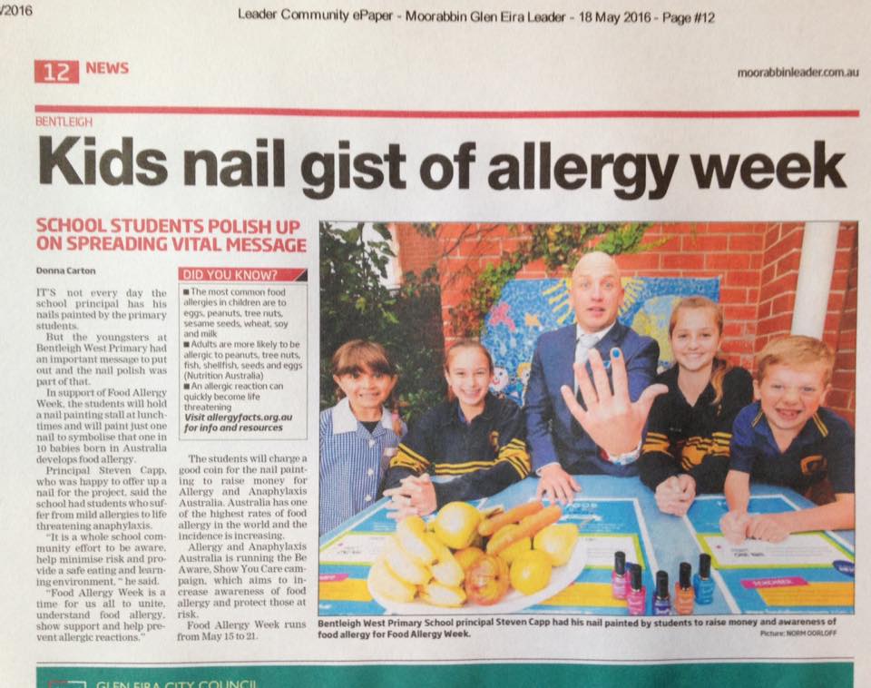 Food allergy awareness week at Bentleigh West Primary