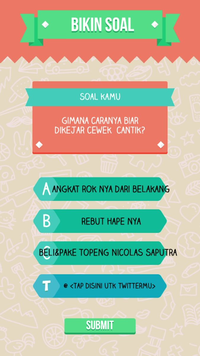 min, aku sudah submit soal dicheck ya ^^ #KuisGalau <a href="/kuis_galau/">Kuis Galau</a>