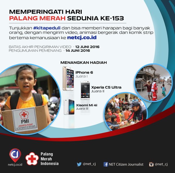 Yuk share aksi peduli kamu dlm rangka #RedCrossDay ! Kirim karya ke <a href="/NET_CJ/">NET_CJ</a> dan dapatkan hadiahnya!  #KitaPeduli