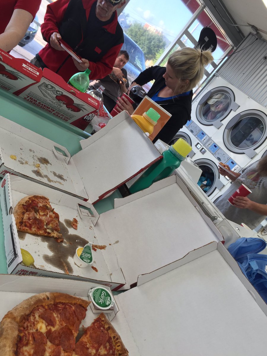 Surprised when a neighbor we've never met shows up <a href="/laundrylove/">laundrylove</a> and tells us he's ordered pizza for everybody!