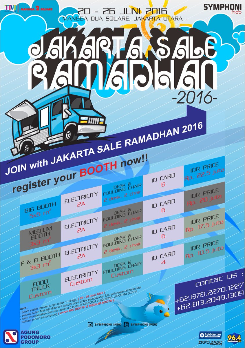 Punya Local Brand or Food &amp; Baverage? Gabung di #JakartaSaleRamadhan2016 ada promo booth loh! | @Symphoni_indo