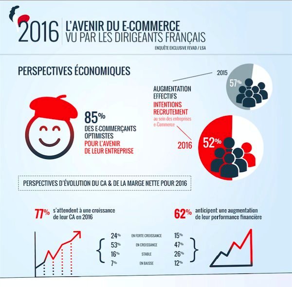 JonathanAufray's tweet image. L'avenir du e-commerce vu par les dirigeants français est très positif. #RH #Recrutement #Emploi