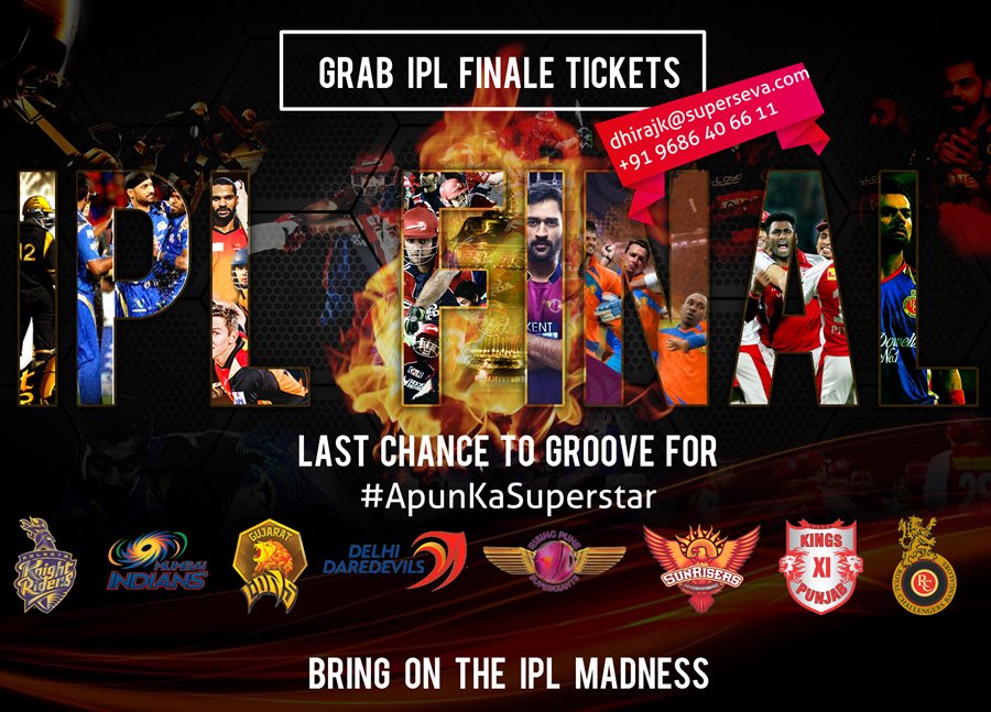 super_seva's tweet photo. #Lastchance - To catch them LIVE . Let's make some noise for our Favorite IPL Team . #Ticketsrunningout
#IPL2016 https://t.co/eKibkdFECZ