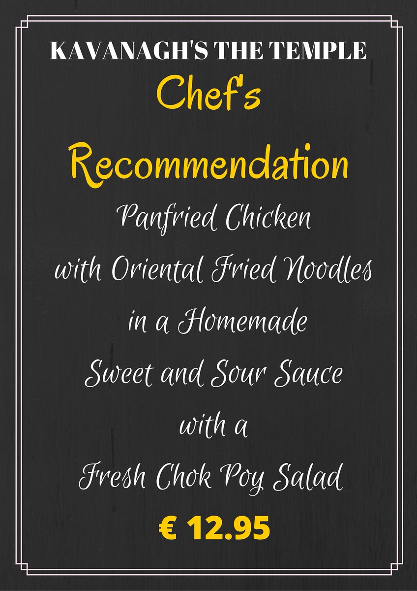 Here's Today's Chef's Recommendation, hope you enjoy!