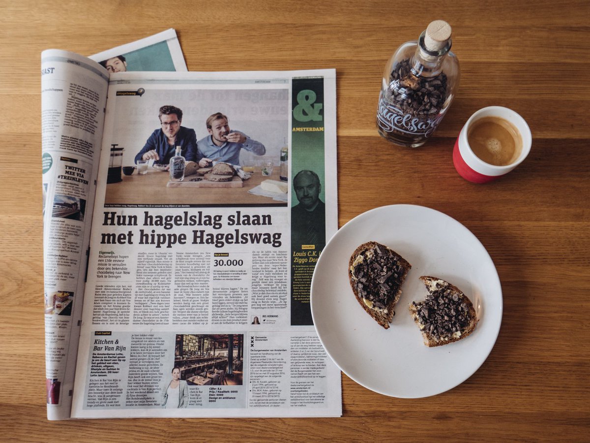 TeamHagelswag's tweet photo. Feeling proud! Starting the day with #Hagelswag on bread, a good coffee and some lovely words from Metro! https://t.co/HXG9UZmiUL