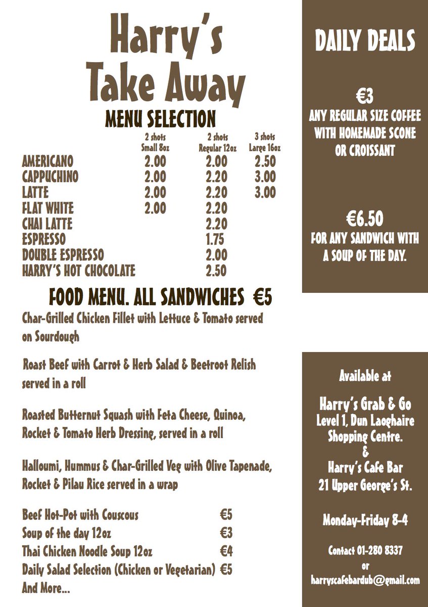 Don't forget we do takeaway from the cafe as well as the Grab n Go. Perfect for sunny picnic days in Dun Laoghaire!
