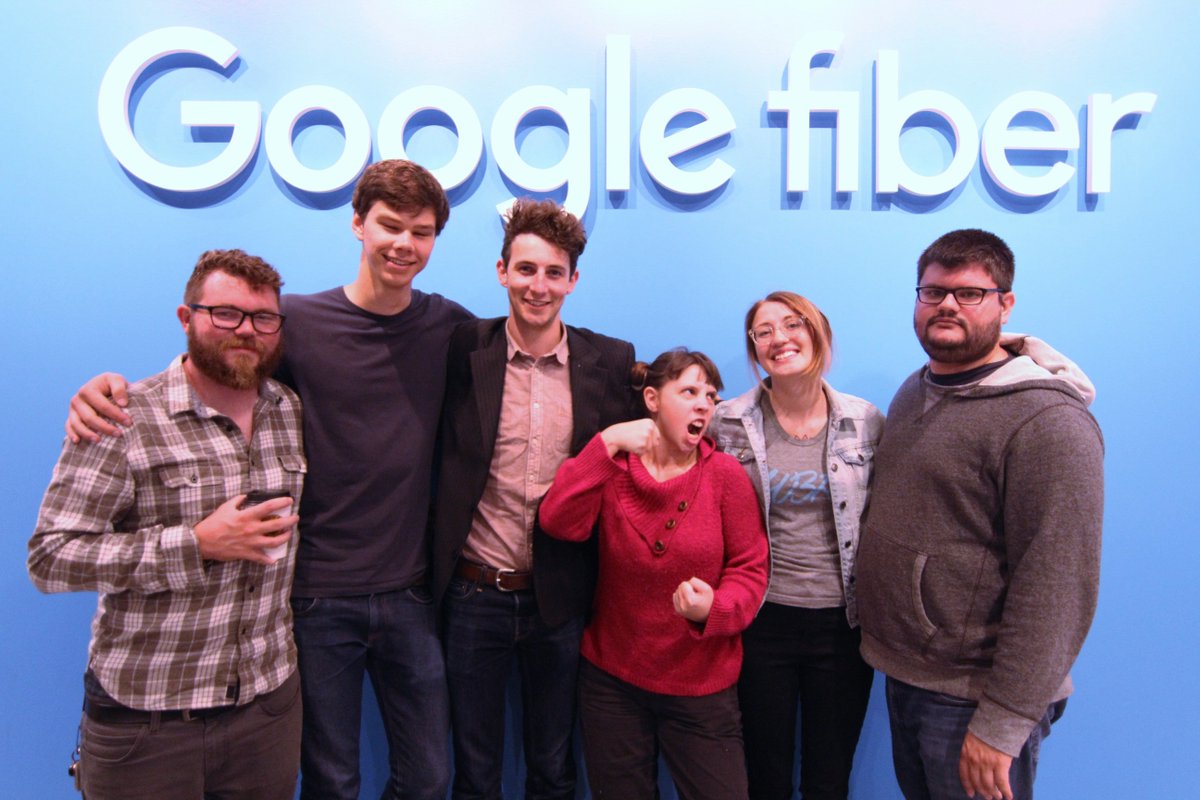 GlassTableApp's tweet photo. Here's the amazing team behind the GlassTable app, from our stop at Google Fiber Space this morning! https://t.co/5mwej85j2l