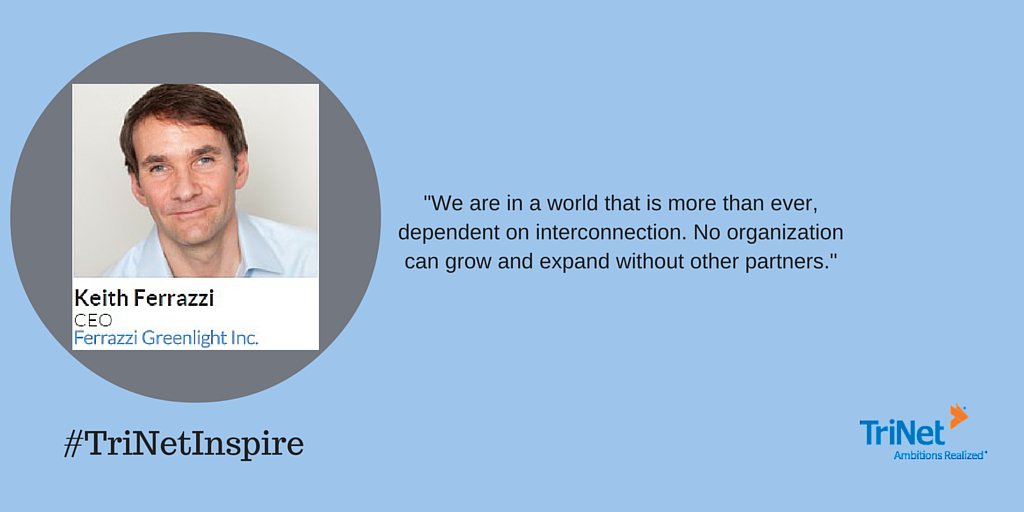 dhbec's tweet image. Key note by @ferrazzi #TriNetInspire