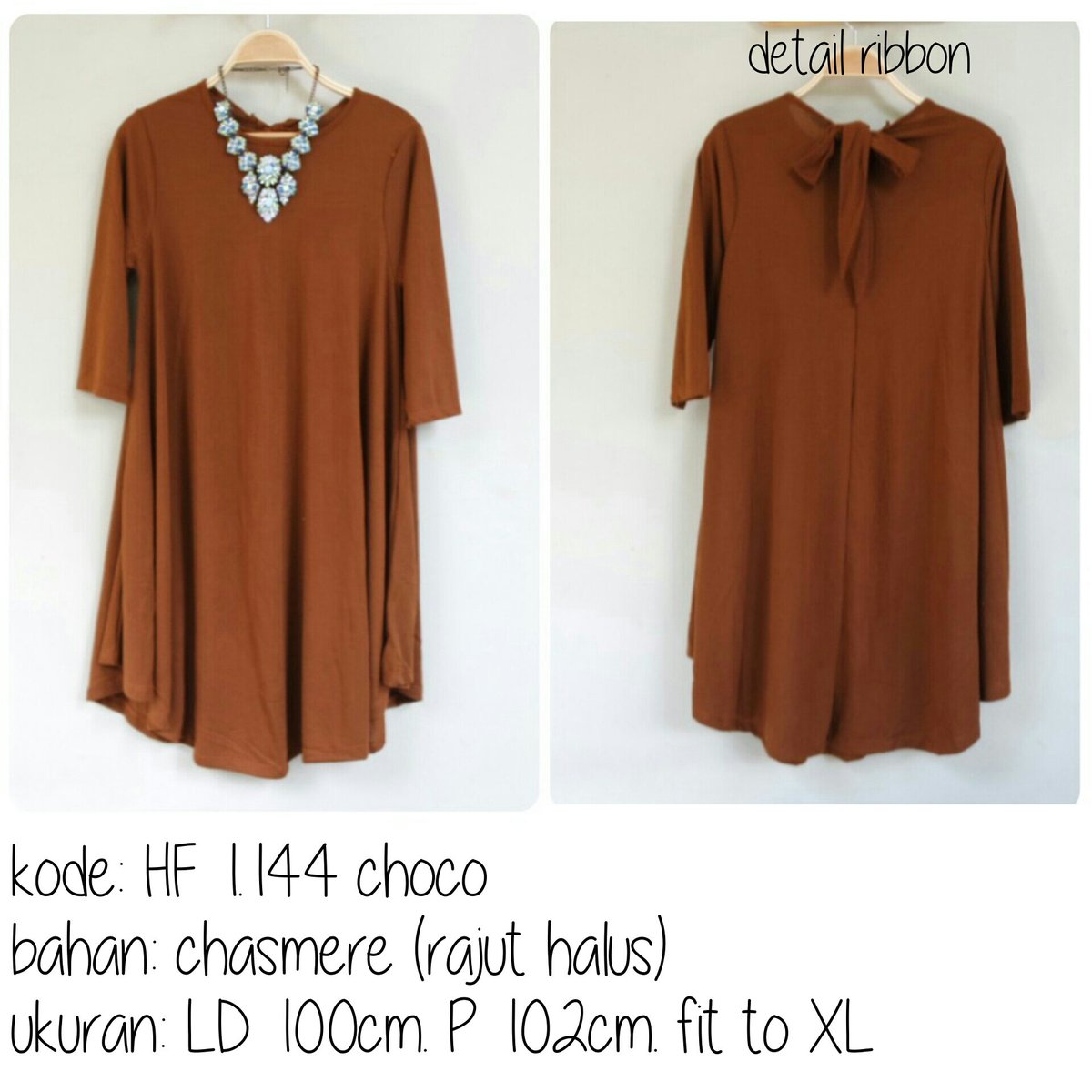 Ribbon Back Dress choco
Kode: HF 1.144
Harga: 80.000
Cek keterangan di foto♥