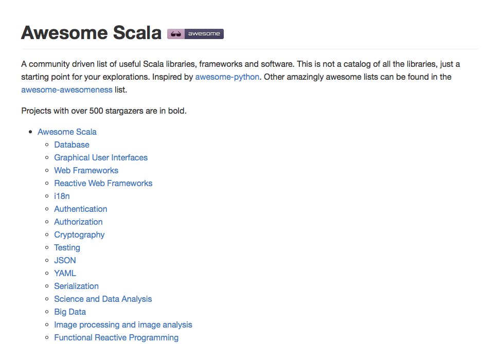 Awesome Scala – A community driven list of useful Scala libraries, frameworks and software github.com/lauris/awesome…