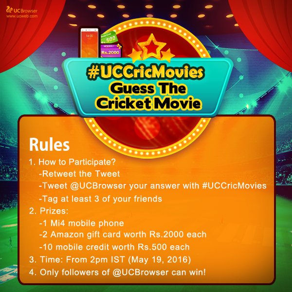 Excited? Check out the rules here! READY? Why not invite your knowledgable friends to come as well? #UCCricMovies