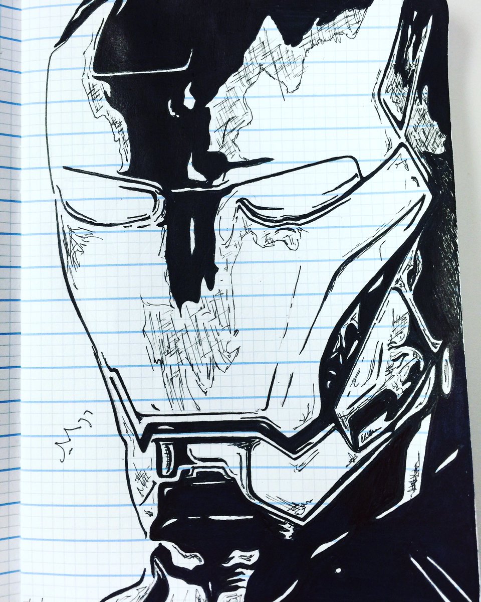 MagsigJosef's tweet photo. Fine tuning #ironman #marvel #pendrawing #doanepapergoods https://t.co/uWvVYygBiR