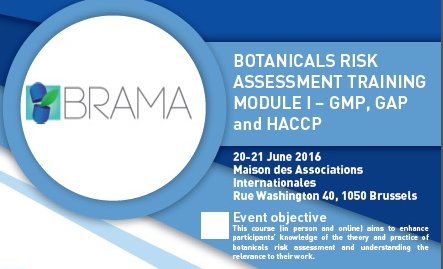 BramaProject's tweet image. Second round of BRAMA training will start on 20-21 June 2016, Brussels: Module I - GMP, GAP and HACCP.