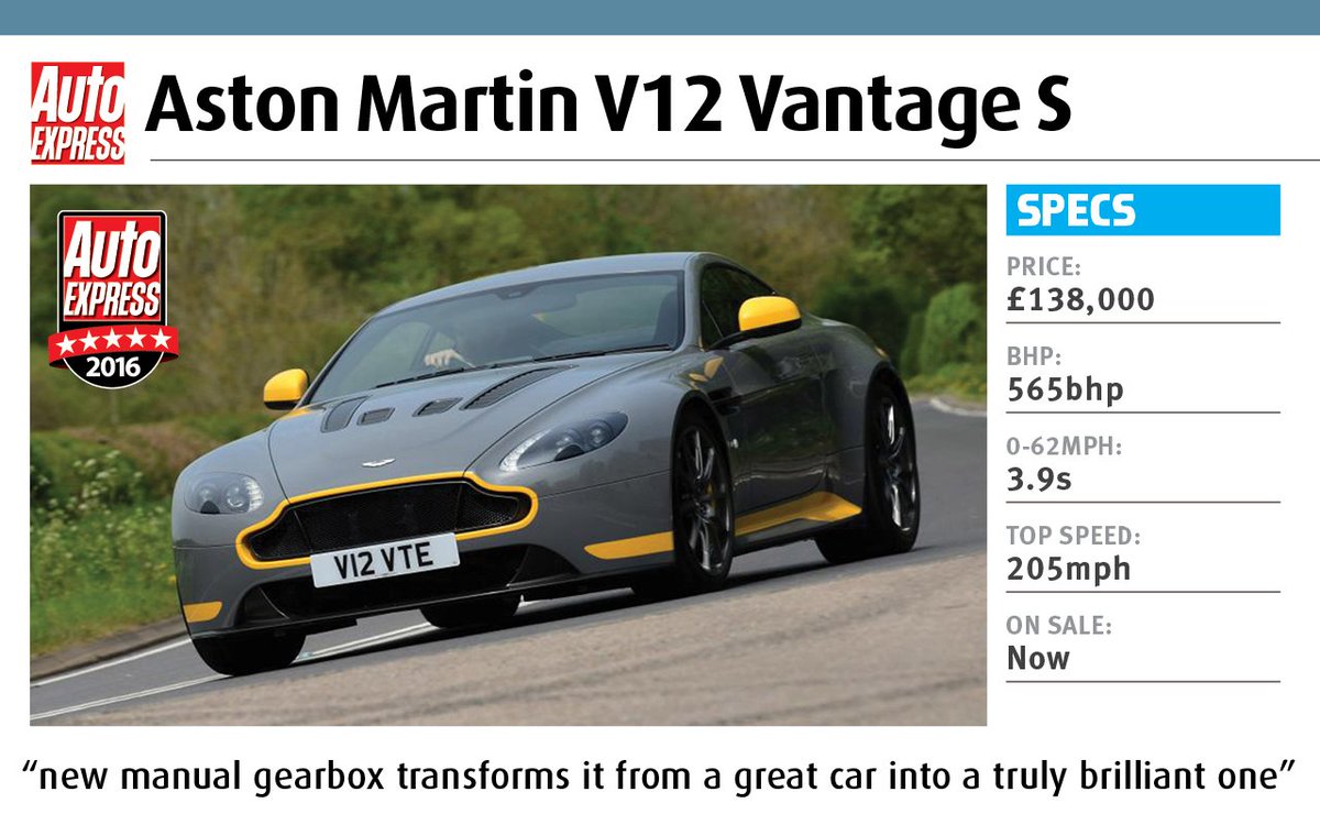 Five stars for the #AstonMartin #V12 #Vantage S specced with a manual gearbox aex.ae/1THe3TS <a href="/astonmartin/">Aston Martin</a>
