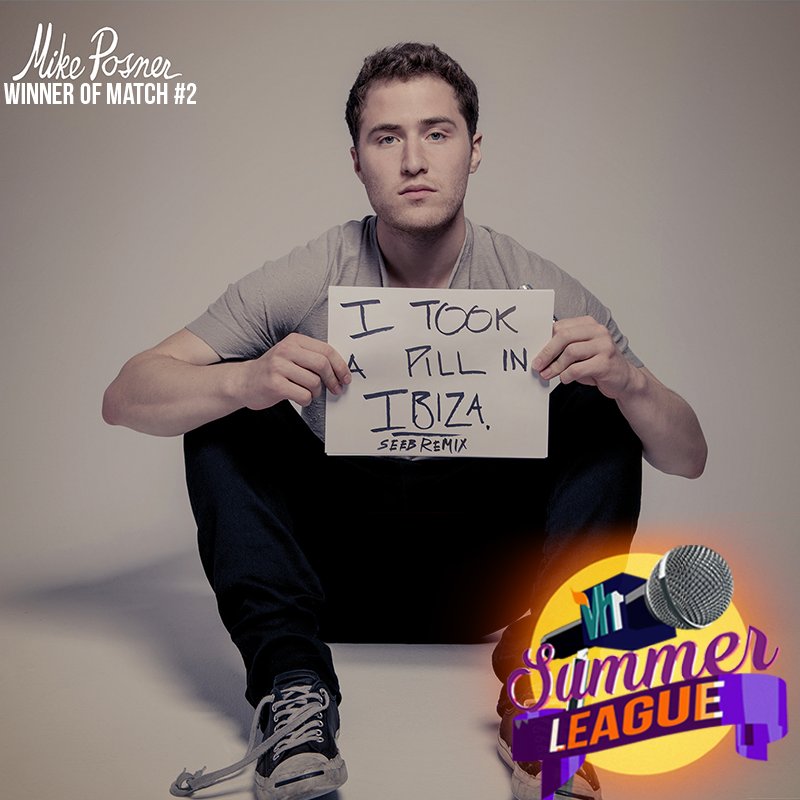 vh1india's tweet photo. Winner of #Vh1SummerLeague match #2 is @MikePosner with I Took A Pill In IBIZA! Congrats! https://t.co/P2qjKzIMD0