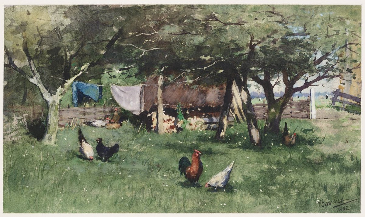 TEYLERS's tweet photo. "Koning van het licht" zo omschreef kunstcriticus Jan #Veth de stijl van #Bastert in mei 1888. #kippen #lekkerbuiten https://t.co/roZos5zJe2