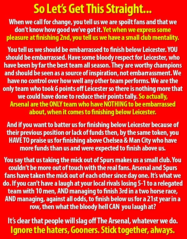(((Kroenke Out))) (@arsenalopinion) on Twitter photo My message to <a href="/IanWright0/">Ian Wright</a>, <a href="/RobbieSavage8/">Robbie Savage</a> and everyone else who has had their say about us Gooners this week... My message to <a href="/IanWright0/">Ian Wright</a>, <a href="/RobbieSavage8/">Robbie Savage</a> and everyone else who has had their say about us Gooners this week...