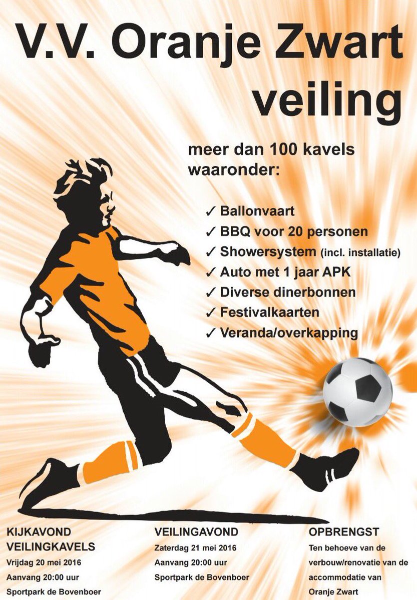 VVOranjeZwart's tweet image. Komt dat zien, komt dat zien! Zaterdag 21 mei Oranje Zwart veiling #wanneperveen kom en bied mee! RT = fijn