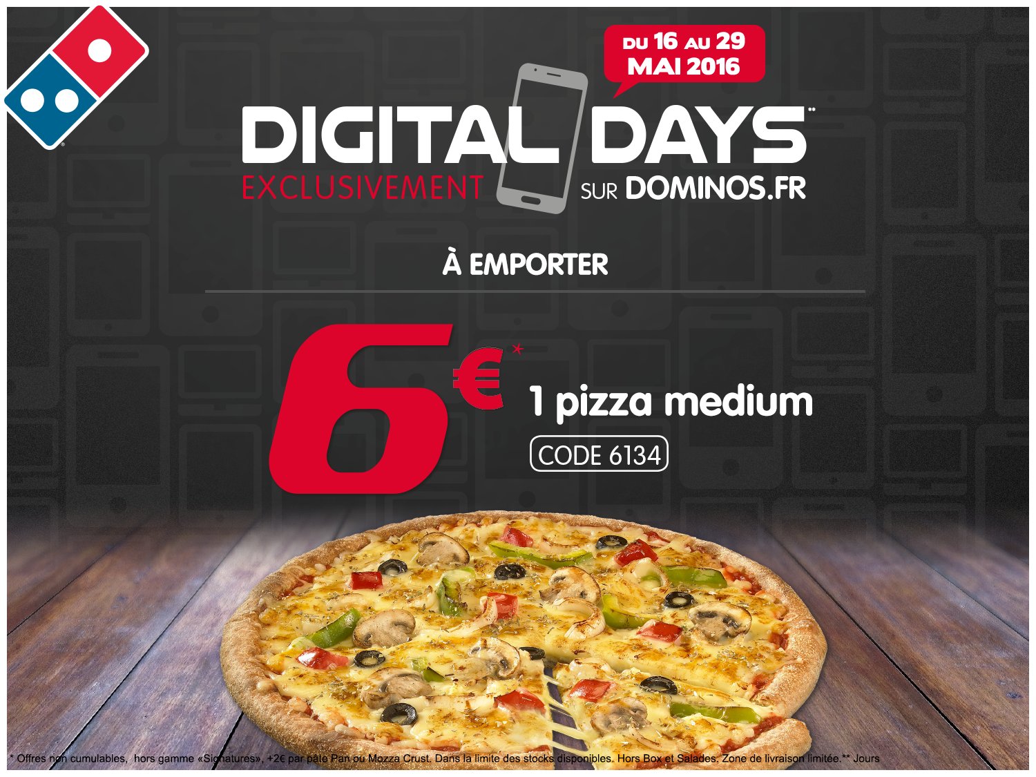 Domino's Pizza France on X: "🍕 Ce midi profitez des Digital Days ! 6€ la  pizza medium à emporter en commandant sur https://t.co/keBvo9R6to  https://t.co/TPVbx4f1SY" / X