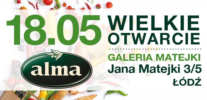 Zapraszamy dziś na otwarcie nowego sklepu Almy w Łodzi! Czeka na Ciebie mnóstwo promocji: bit.ly/1OzHCKM