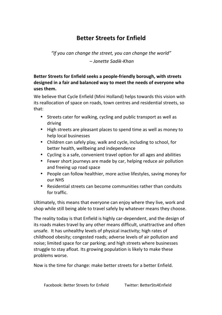 We want safer streets for everyone. Read our manifesto: