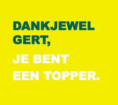 <a href="/Hanenland/">Gert van Werven</a> Gert, je bent onze topambassadeur op Twitter en daar zijn we blij mee. Bedankt!