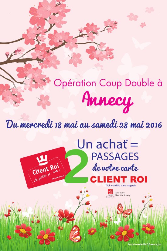 ClientRoi's tweet photo. #Annecy #commerce Jusqu'au 28 mai c'est le #coupdouble chez vos commerçants @ClientRoi d'Annecy ! Profitez-en ! https://t.co/N9fzU1Oml3