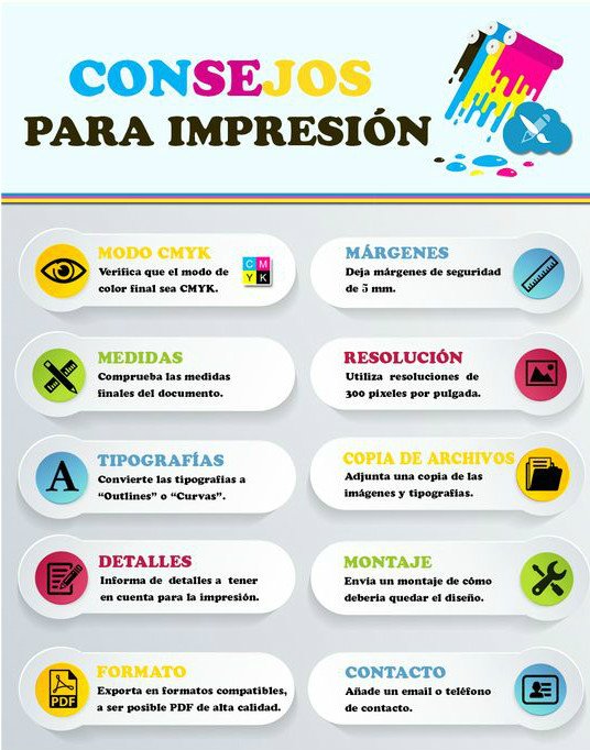 GraficaMosca's tweet photo. Consejos a tener en cuenta a la hora de mandar un archivo a imprenta. https://t.co/IZi0Mplui0