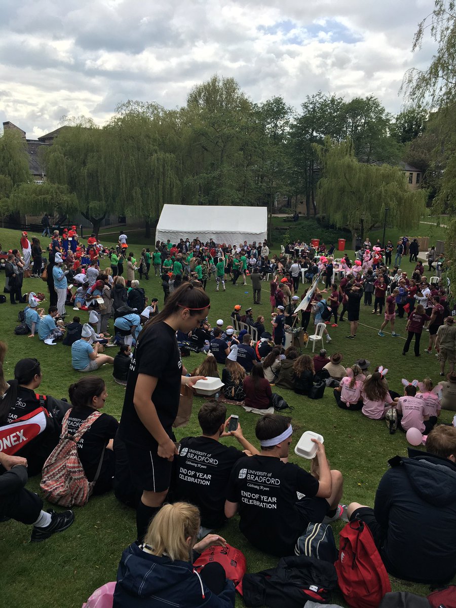 BradManagement's tweet photo. Real festival atmosphere at @UniofBradford for #EndOfYear2016 Celebrations. Tug of War taking place now. https://t.co/IFsA7fHi0V