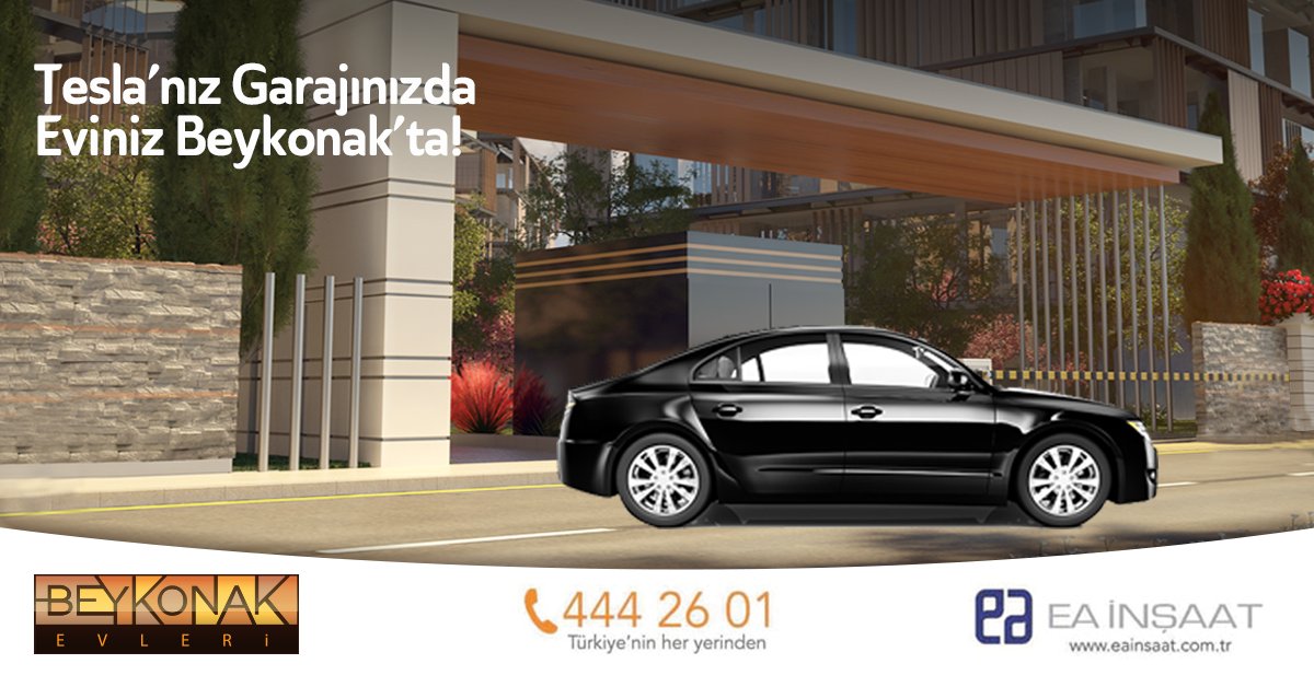 Çevre ve doğa dostu Tesla otomobiliniz evinizin keyfini sürmeniz için #BeykonakEvleri’nde. Son Katılım: 31 Mayıs