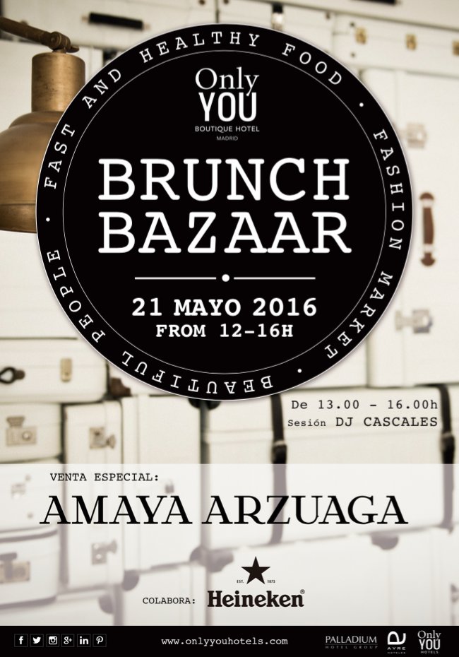 MadridInBlog's tweet photo. Disfruta de #BrunchBazaar en @OnlyYOUHotels con Brunch y venta especial de @AmayaArzuaga https://t.co/GtcI5rp8p9 https://t.co/xMBvwfx2z3