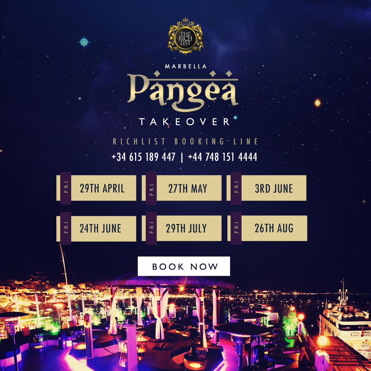 Hit me up for our party <a href="/PangeaMarbella/">Pangea</a>  on the 27th of May! Tables Moving quickly so holler +34 605 93 73 41 #Marbs