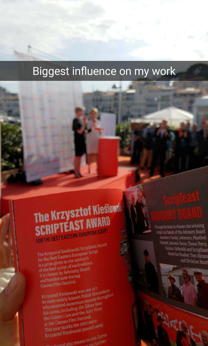 dan_lammy's tweet photo. Love it. Congrats! #KrzystofKieslowski #Scripteast #CannesFilmFestival https://t.co/v12mZhVjEZ