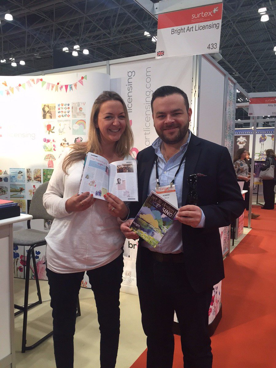 BrightLicensing's tweet photo. We've been at #surtex2016 & what a brilliant trip!Found our old friend Rob Willis @LicensingSource ;) always a joy x https://t.co/JGpiNuIQtF