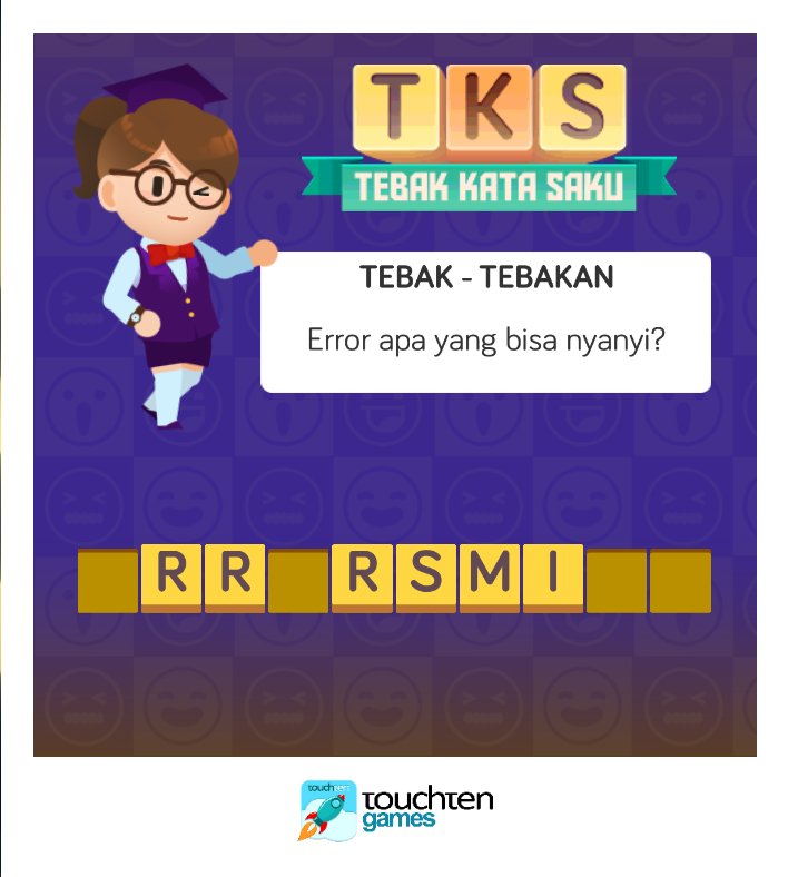 RudyIraawan's tweet photo. Kira kira apa ya Jawabannya? Download Tebak Kata Saku sekarang di: https://t.co/LgAfxCVfB8 https://t.co/TKRUCVYnIT
