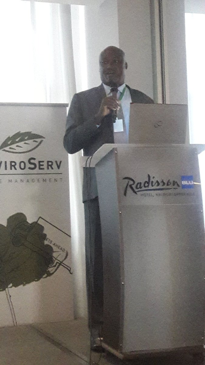 Officially opening the integrated solid waste management conference at Radisson blue hotel ,Nairobi