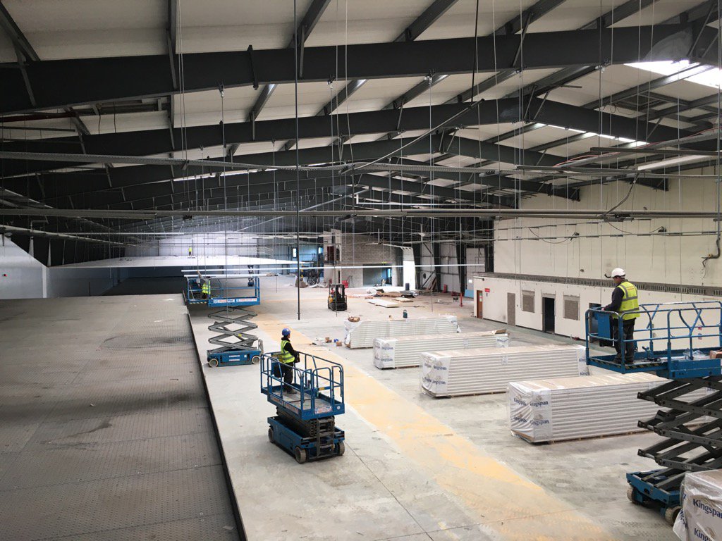 Great progress at Nairn's Oatcakes new Gluten Free factory - food safe Panelling ahead of programme