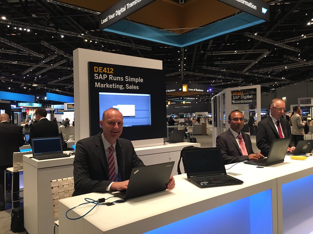 torsten_albert's tweet photo. Step by and meet the #SAPrunsSimple Experts for Marketing and Sales, Booth DE412 #SAPPHIRENOW https://t.co/HU0N29hge7