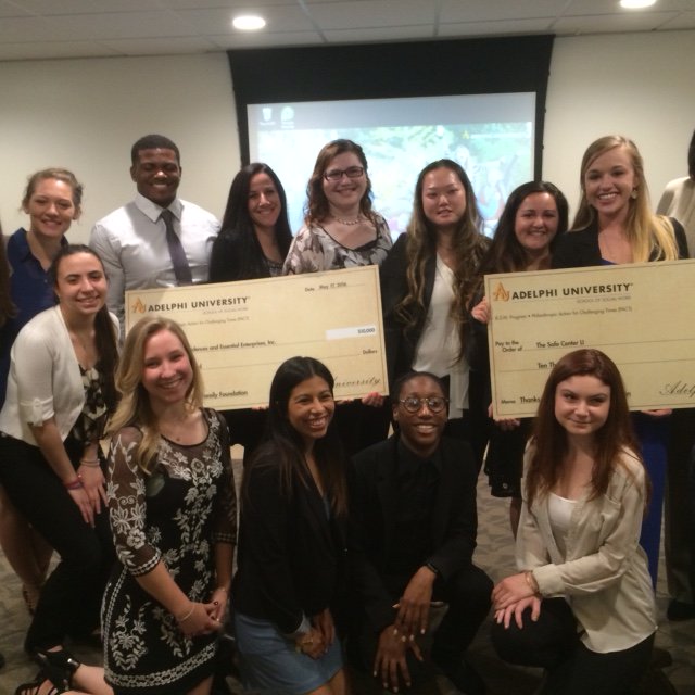AdelphiSWDean's tweet image. PACT BSW program event to award 10K to 2 nonprofits: Safe Center LI $ FREE, made possible by Riley Family Foundation