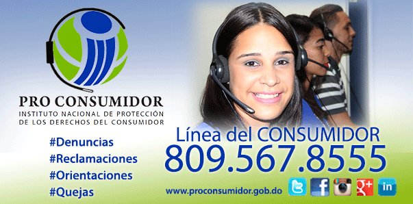 ProConsumidorRD's tweet photo. Para denuncias y reclamaciones marca 809-567-8555 o desde el interior sin cargos 809-200-8555 https://t.co/6IVh9JQe3A